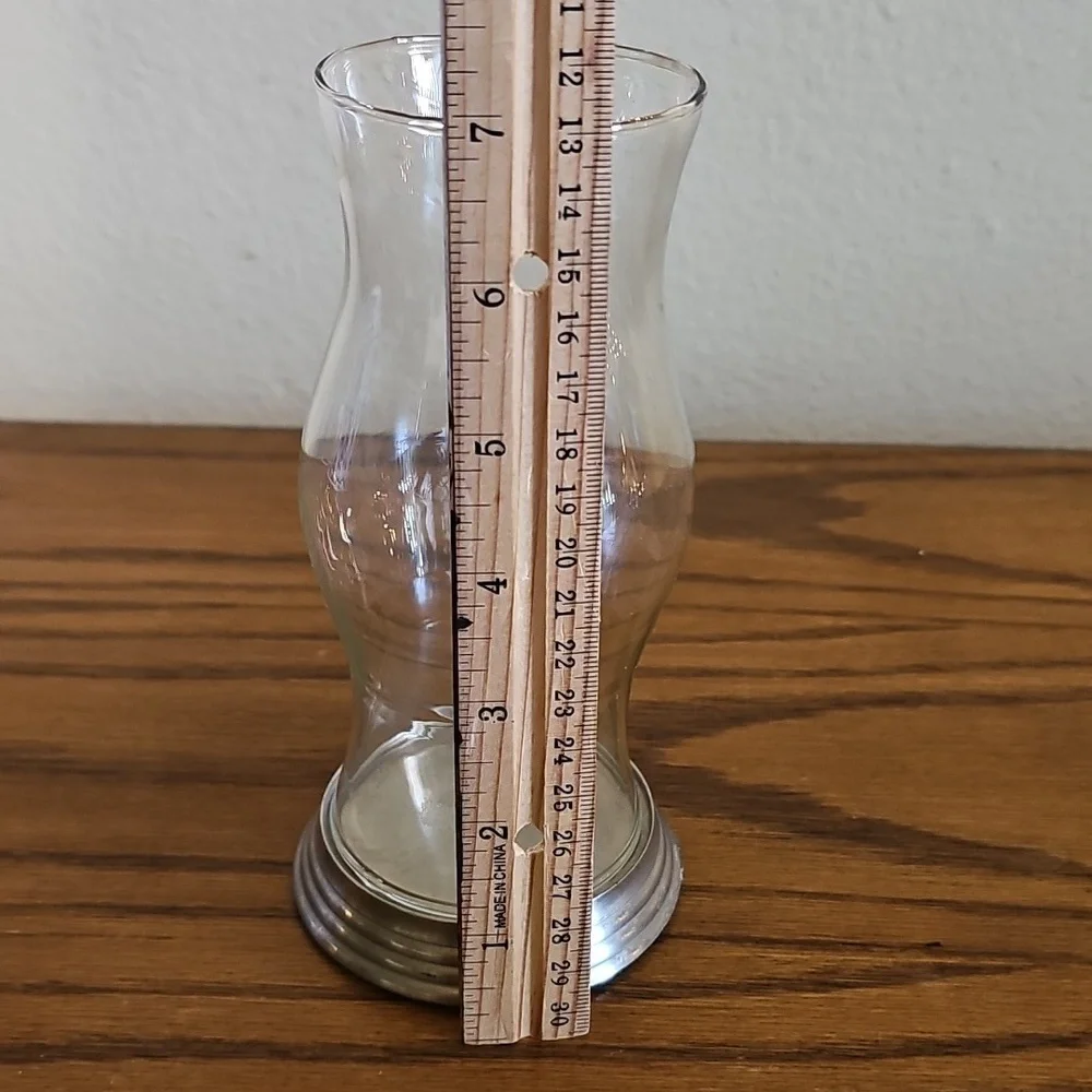Restoration Hardware Glass Hurricane On Silver Pedestal Candle Holder